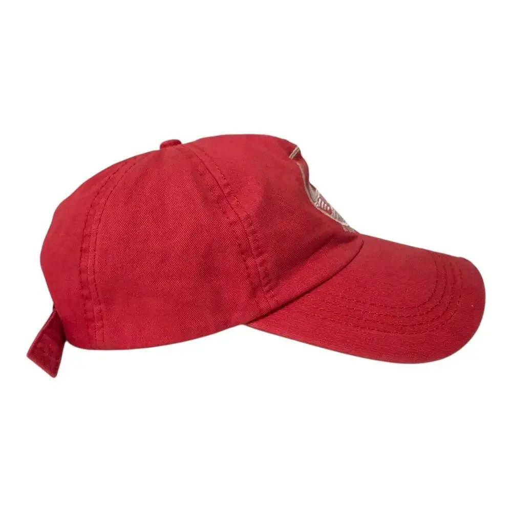 Billabong Surf Club Distressed Womens Strapback Cap Adjustable Cotton Hat Red